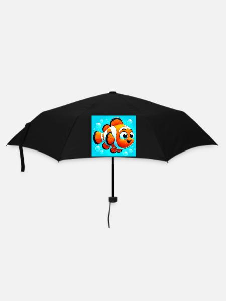 Clownfisch - Regenschirm (klein) - Schwarz