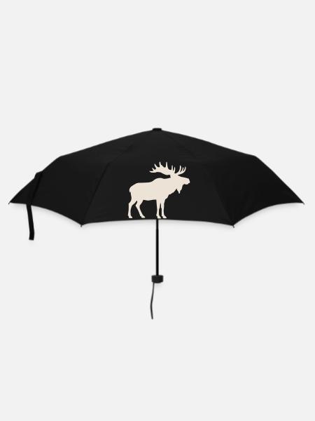 elch - Regenschirm (klein) - Schwarz