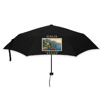 Italien Lago di Como Vintage Reisemarke - Regenschirm (klein) - Schwarz - Vorne