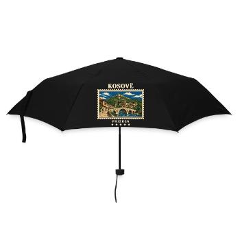 Kosovo Prizren Vintage Reisemarke - Regenschirm (klein) - Schwarz - Vorne