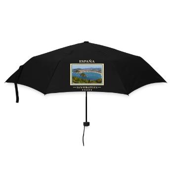 Spanien San Sebastián Vintage Reisemarke - Regenschirm (klein) - Schwarz - Vorne
