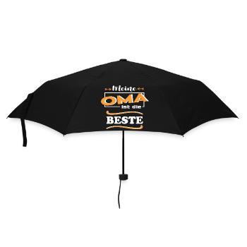 Meine Oma ist die beste Baby Sprüche Lustig - Regenschirm (klein) - Schwarz - Vorne