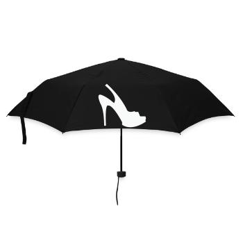 Silhouette Stöckelschuh – Schwarze Eleganz - Regenschirm (klein) - Schwarz - Vorne
