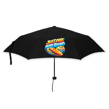 Noch Eine Runde Disc Golf Motiv - Regenschirm (klein) - Schwarz - Vorne