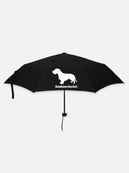Rauhaardackel Silhouette - Regenschirm (klein) - Schwarz