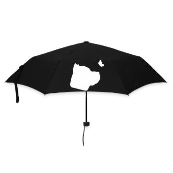 Cane Corso mit Schmetterling - Regenschirm (klein) - Schwarz - Vorne