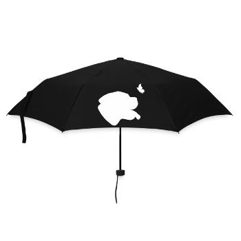 Bullmastiff mit Schmetterling - Regenschirm (klein) - Schwarz - Vorne