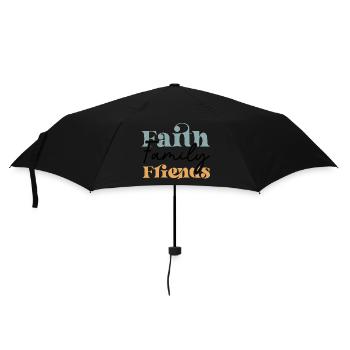 Glaube, Familie. Freunde - Regenschirm (klein) - Schwarz - Vorne