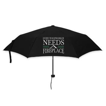 chainsaw grab the carpenters fun bday - Umbrella (small) - black - Front