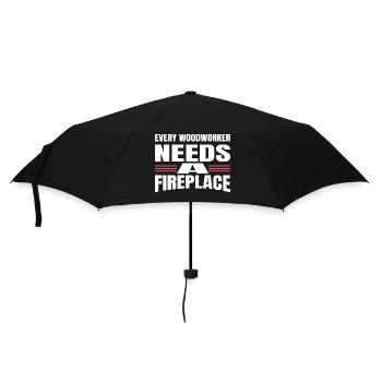 wood funny birthday present idea carpenter tshirts - Umbrella (small) - black - Front