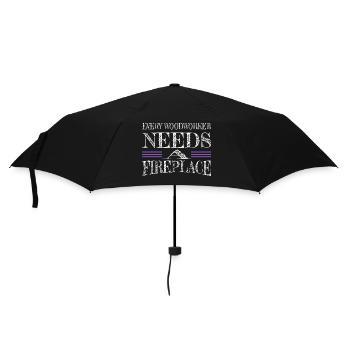 bois un t-shirt de prière de charpentier - Parapluie standard - noir - Devant