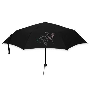 jowi hundeliebe - kontur der köpfe - Regenschirm (klein) - Schwarz - Vorne