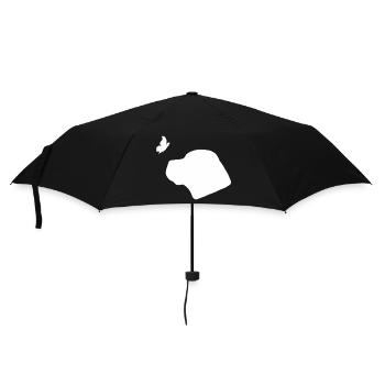 Cane Corso mit Schmetterling - Regenschirm (klein) - Schwarz - Vorne