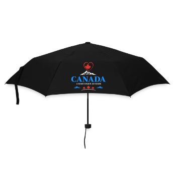Kanada Vancouver Montreal Toronto Maple Leaf Herz - Regenschirm (klein) - Schwarz - Vorne