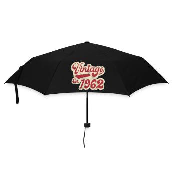 Jahrgang Est 1962 - Regenschirm (klein) - Schwarz - Vorne