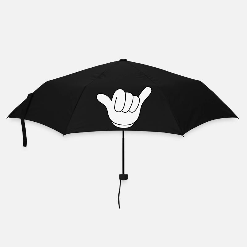 Shaka signe main descente motocross surf blanc - Parapluie standard - noir