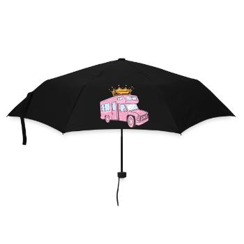 Rosa Camper / weibliche Camper / Camper / Pink - Regenschirm (klein) - Schwarz - Vorne