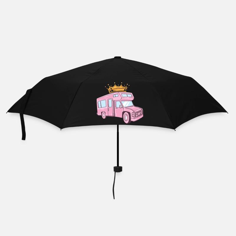 Rosa Camper / weibliche Camper / Camper / Pink - Regenschirm (klein) - Schwarz