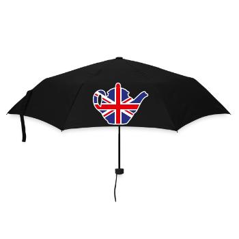 British United Kingdom teapot Union Jack - Regenschirm (klein) - Schwarz - Vorne