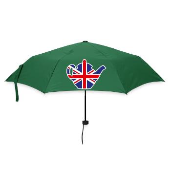 British United Kingdom teapot Union Jack UK - Umbrella (small) - bottlegreen - Front