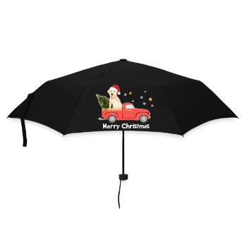 Labrador Christmas Pickup Truck - Umbrella (small) - black - Front