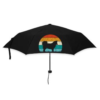 Islandhund Vintage Retro - Regenschirm (klein) - Schwarz - Vorne