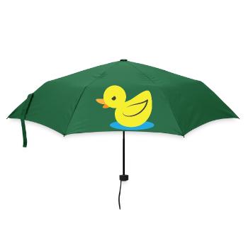 Petit canard jaune en colère - Parapluie standard - vert bouteille - Devant