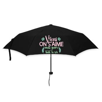 Viens on s'aime mais genre toute la vie mariage - Parapluie standard - noir - Devant