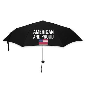 American And Proud USA Flag American - Umbrella (small) - black - Front