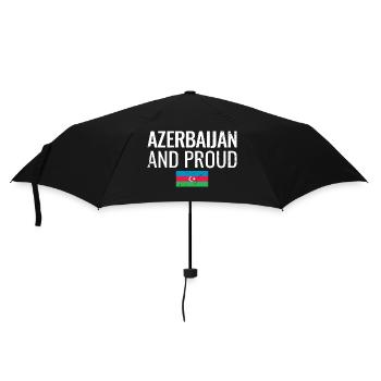 Azerbaijan And Proud Aserbaidschan Flagge - Regenschirm (klein) - Schwarz - Vorne