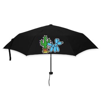 Ballonkünstler Lustige Ballontier pinkelnder Hund - Regenschirm (klein) - Schwarz - Vorne