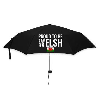 Proud To Be Welsh Wales Walisische Flagge Waliser - Regenschirm (klein) - Schwarz - Vorne