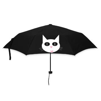 Niedliche Katze, Kater mit herzförmigen Nase - Regenschirm (klein) - Schwarz - Vorne