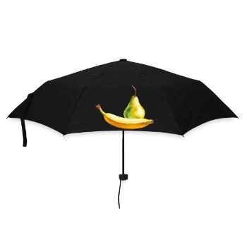 banane birne - Regenschirm (klein) - Schwarz - Vorne