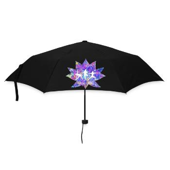 Yoga Flow Lotus Galaxy Buntes Design - Regenschirm (klein) - Schwarz - Vorne