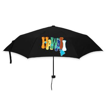 Gift Idea Graphic Design Map Islands of Hawaii - Umbrella (small) - black - Front