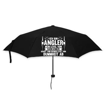 Angel Fischen Angeln Angler - Regenschirm (klein) - Schwarz - Vorne