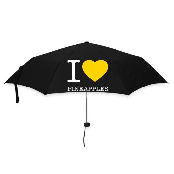 I LOVE PINEAPPLES - Umbrella (small) - black - Front