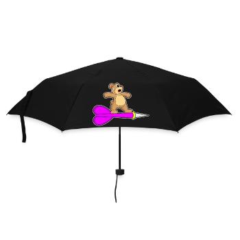Bär Dart Dartpfeil - Regenschirm (klein) - Schwarz - Vorne