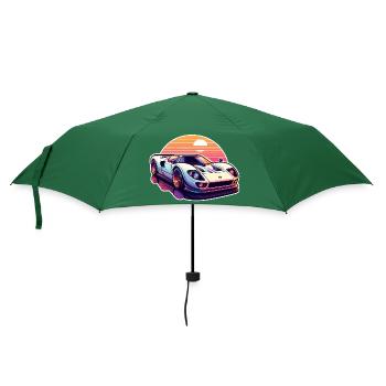Oldtimer Sonnenuntergang - Regenschirm (klein) - Flaschengrün - Vorne