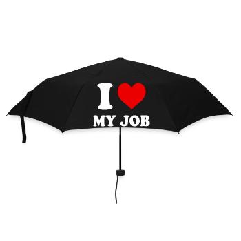 I Love My Job Heart Funny Witty - Umbrella (small) - black - Front