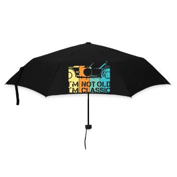 funny sayings old classic car classic car logo - Umbrella (small) - black - Front
