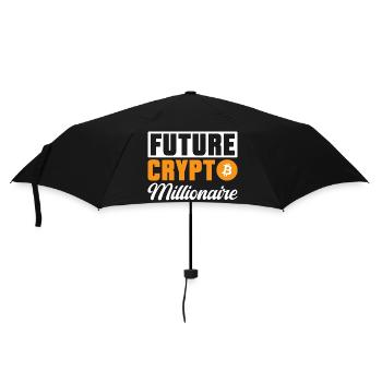 Bitcoin Kryptowährung BTC Crypto Trader - Regenschirm (klein) - Schwarz - Vorne