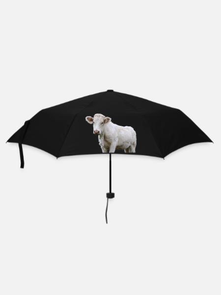 Kuh - Regenschirm (klein) - Schwarz