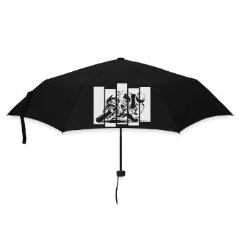 Motorcycle Racing Moto Race Track Symbol Race Bike - Umbrella (small) - black - Front
