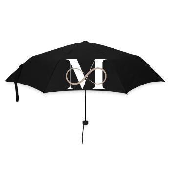 Unendlicher Buchstabe m - Regenschirm (klein) - Schwarz - Vorne