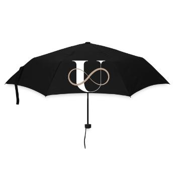 Unendlicher Buchstabe u - Regenschirm (klein) - Schwarz - Vorne