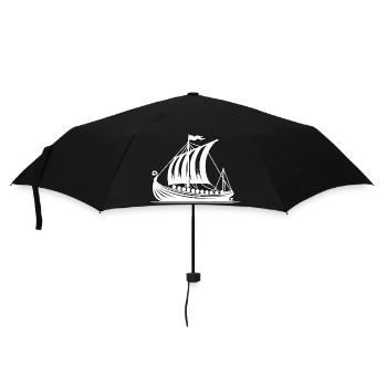 Drachenboot Wikinger Style Segel Design - Regenschirm (klein) - Schwarz - Vorne