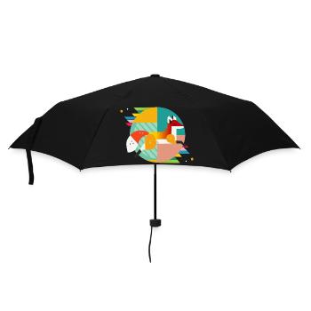 Fuchs Motiv – Modern Design & Closeness to Nature - Umbrella (small) - black - Front