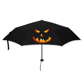 Citrouille Halloween Sourire - Parapluie standard - noir - Devant
